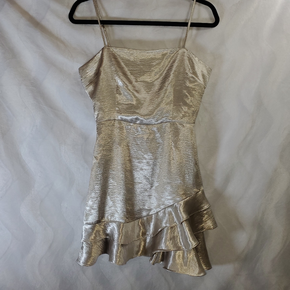 BB Dakota Metallic Silver Mini Dress